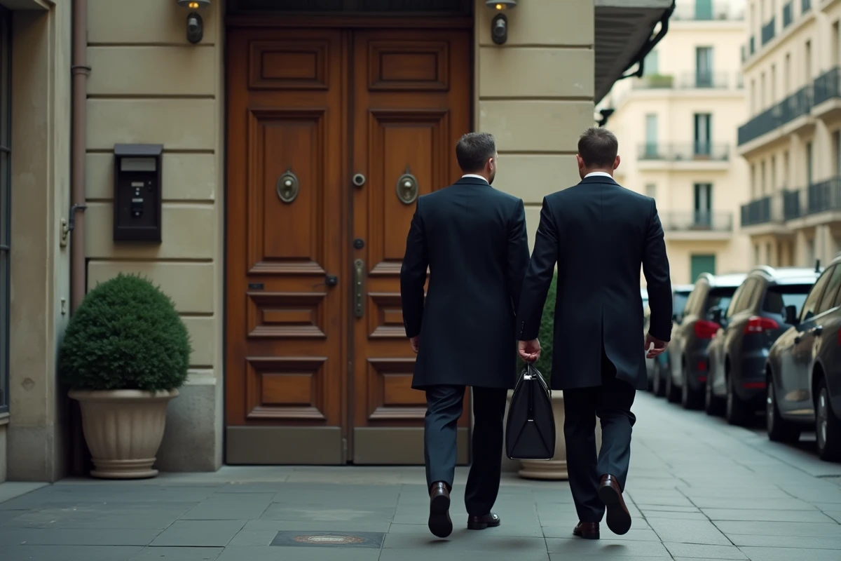 Deux huissiers approchant d