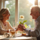 Couple souriant lors d un anniversaire de mariage