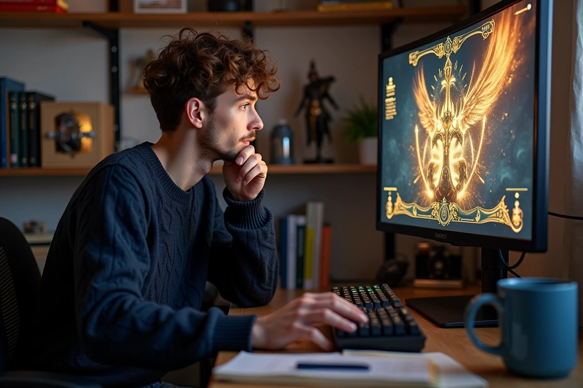 Joueur concentré devant un RPG tour par tour sur PC, illustrant le temps de jeu et la durée de vie de Clair Obscur Expedition 33
