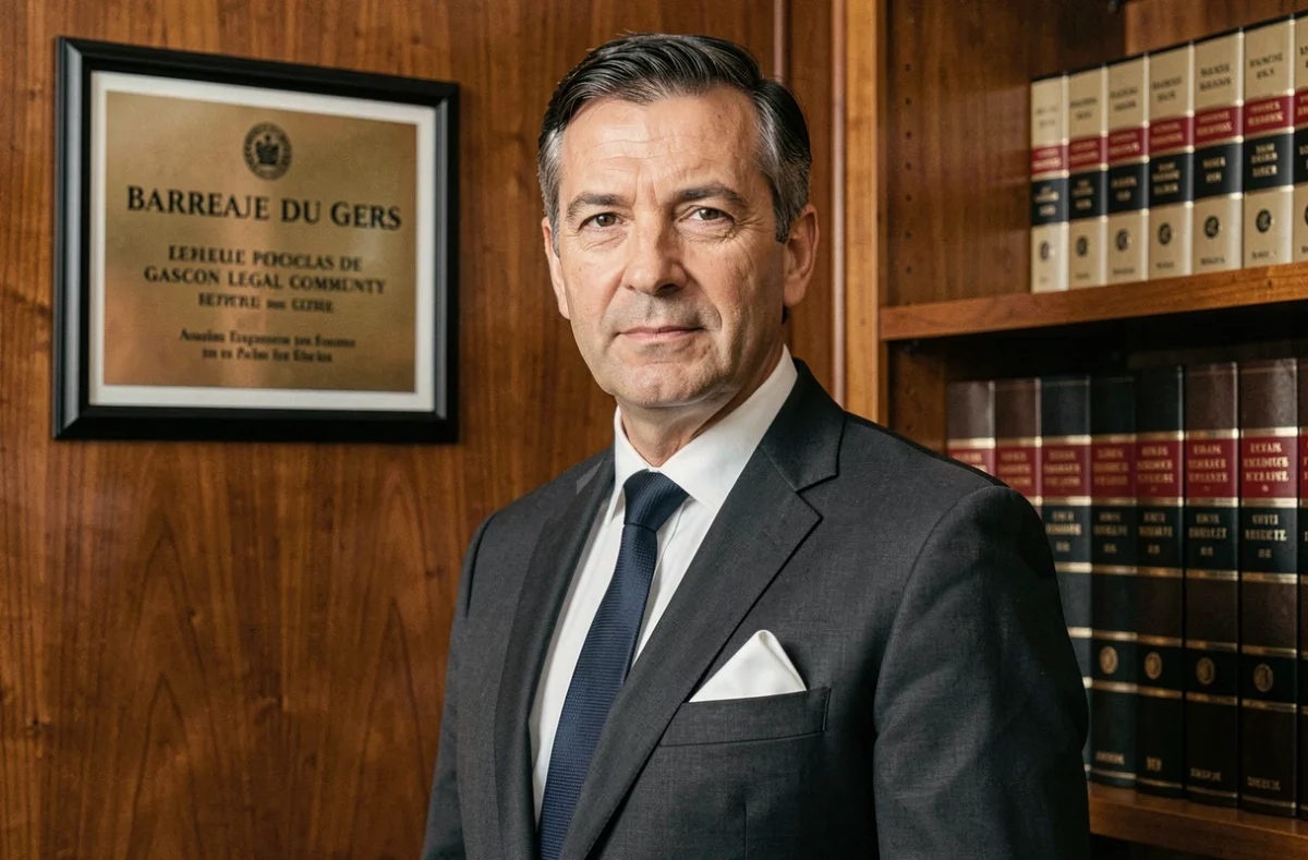 Maître Juan Carlos Heder, avocat au barreau du Gers, en portrait formel dans son cabinet professionnel