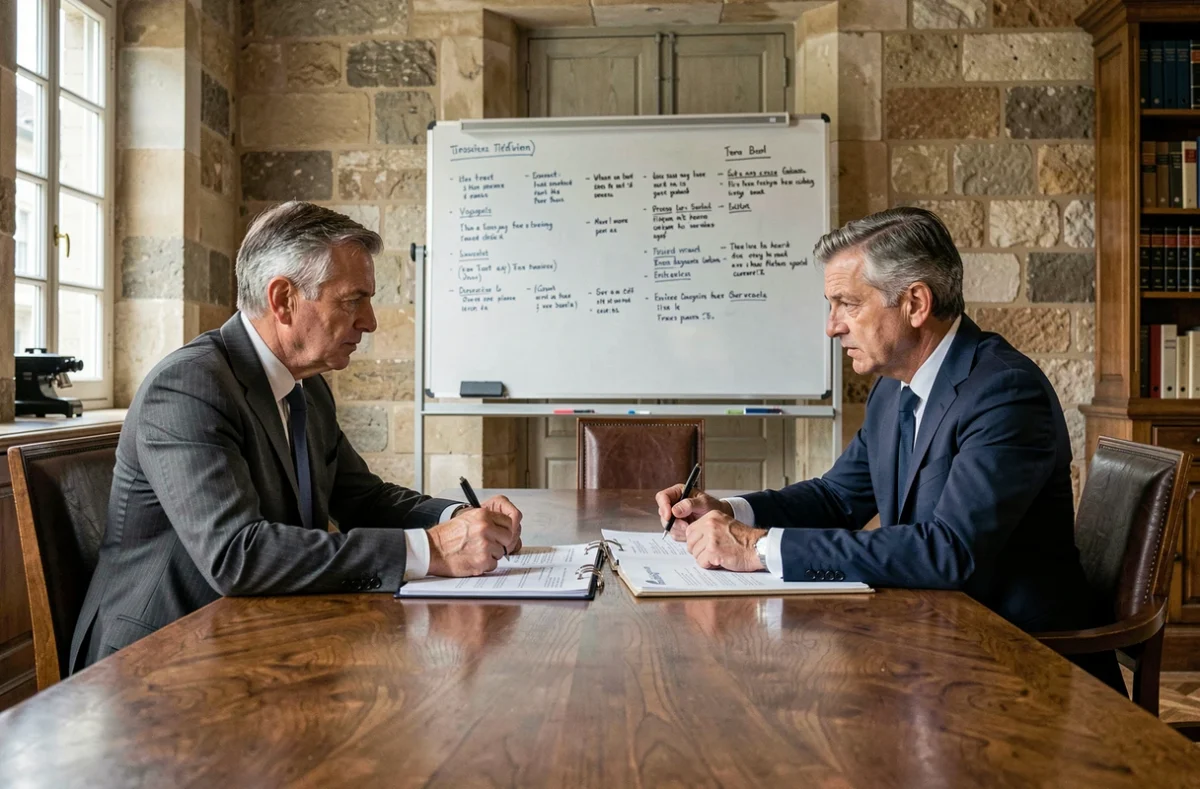 Associés du cabinet SCP Morant Dubois, spécialisé en droit pénal et droit de la famille, en réunion de travail